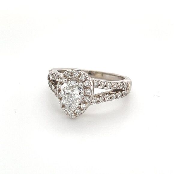 Pear Shape Diamond Engagement Ring 14k Gold 0.81 TCW Certified $5,490 121439 - Picture 10 of 14